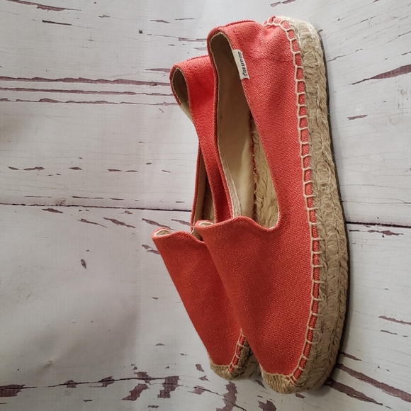 Saludos coral canvas espadrilles flats loafers platforms women's shoes size 8 - Picture 6 of 7